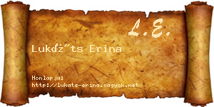 Lukáts Erina névjegykártya